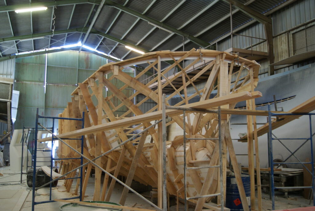 Estructura de madera cuerpo del barco pesquero Nuevo Villa Moraira.